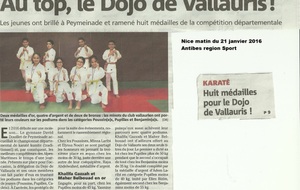 KARATE : les honneurs de la presse pour le KARATE Vallaurien