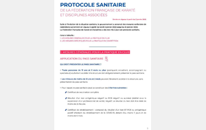 PROTOCOLE SANITAIRE DE LA FFK A PARTIR DU LUNDI 3 JANVIER 2022