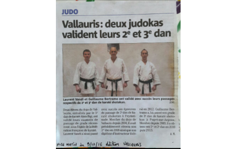 Les honneurs de la presse pour nos KARATEKAS