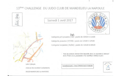 JUDO JU JITSU SELF DEFENSE: CHALLENGE DU JUDO CLUB DE MANDELIEU  